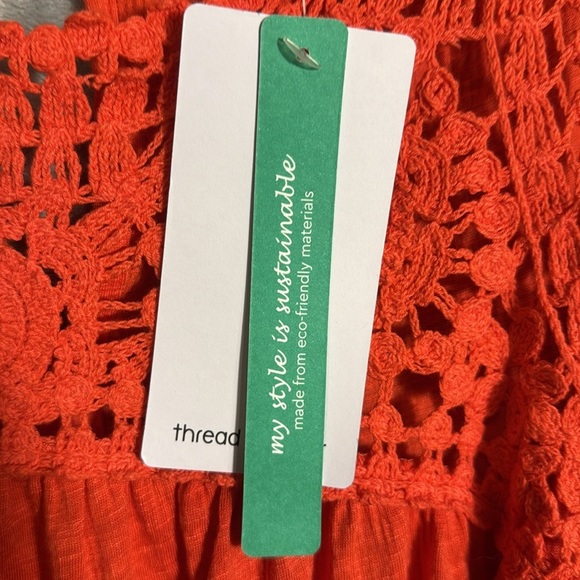 NWT Women's Orange‎ Crochet Top sleeveless lightweight plus size 2X 18/20 - Picture 4 of 7